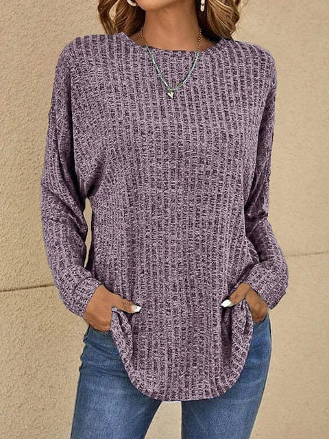 Grass Green Long Sleeve Women's T-shirt Tee with Violets Black Pattern