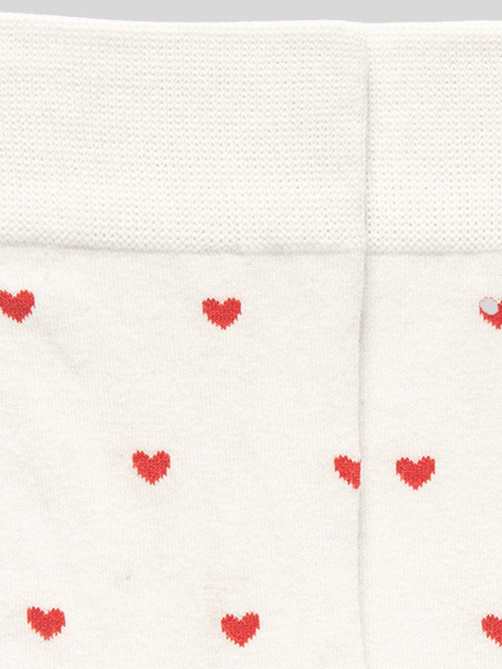 Romantic White Heart Print Cotton Socks