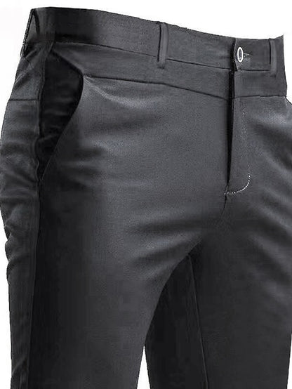 Men's Dress Pants Trousers Casual Pants Suit Pants Pocket Solid Colored Wearable Outdoor Full Length Home Work Fashion Streetwear White gray Black Stretchy