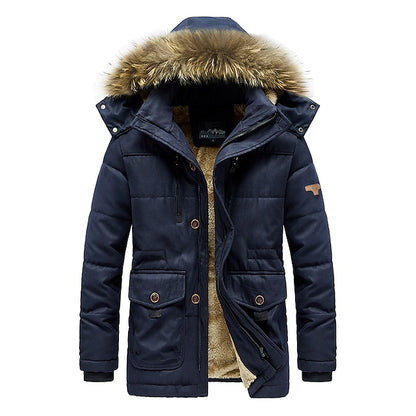 Winter Essential Men's Puffer Parka with Fur Collar