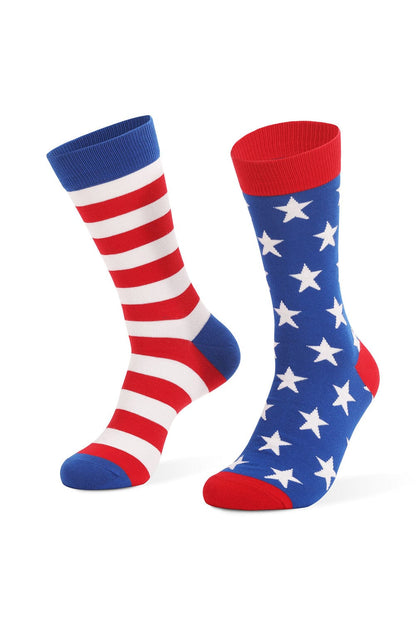 Sail Blue American Flag Striped Crew Socks