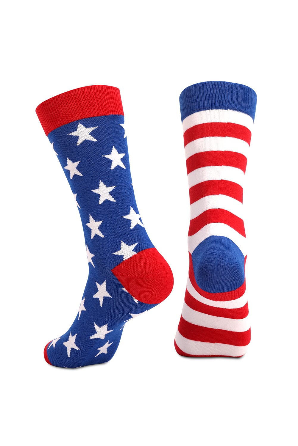 Sail Blue American Flag Striped Crew Socks