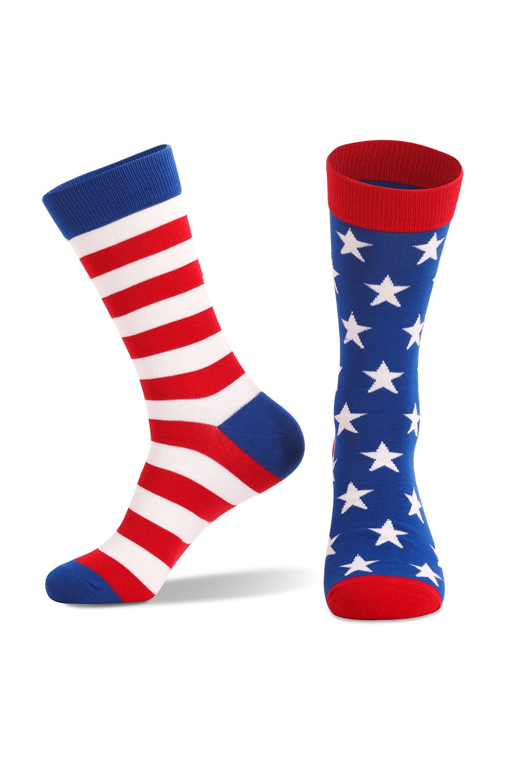 Sail Blue American Flag Striped Crew Socks