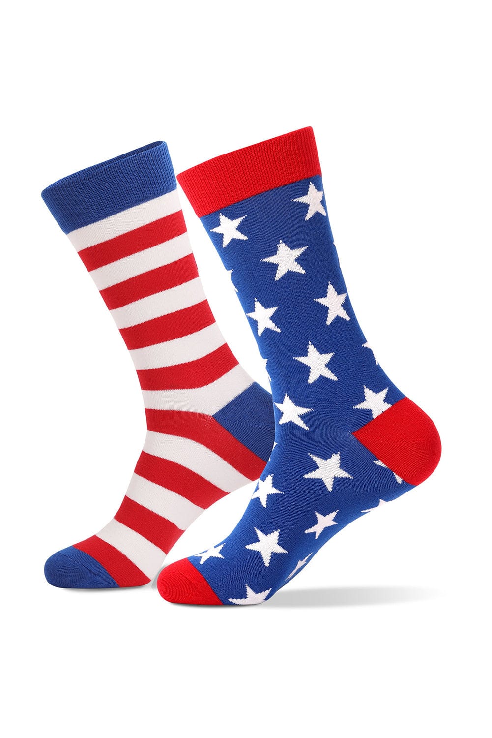 Sail Blue American Flag Striped Crew Socks