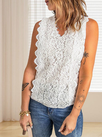 Sexy Hollow Lace Knit Vest for Ladies in Various Colors and Sizes