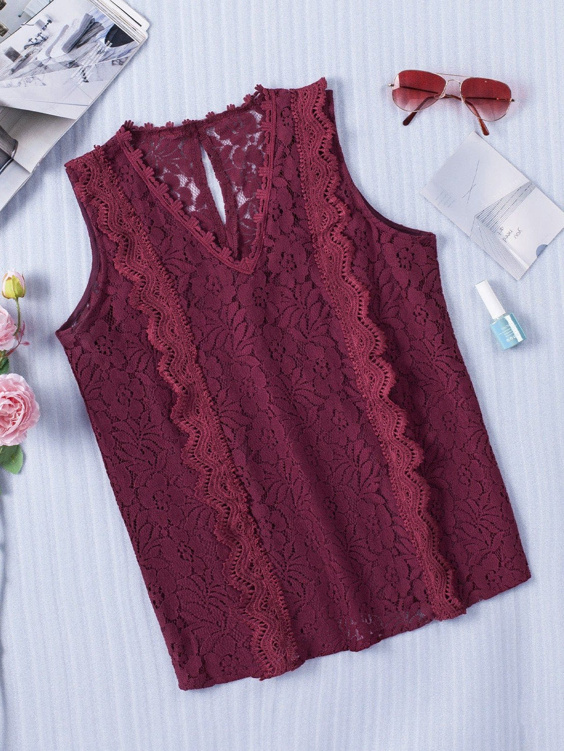 Sexy Hollow Lace Knit Vest for Ladies in Various Colors and Sizes