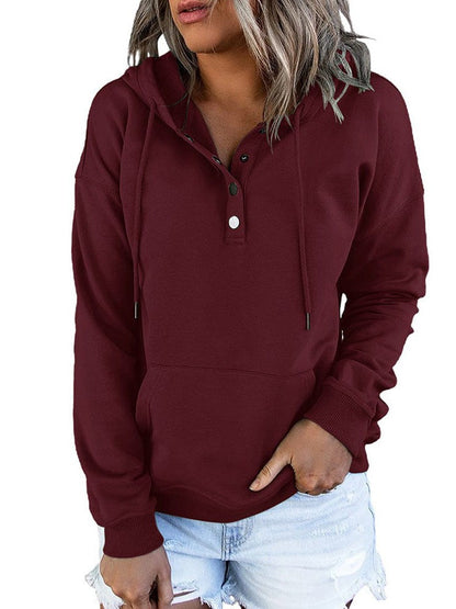 Simply Styled Women's Hooded Drawstring Sweatshirt in Various Colors
