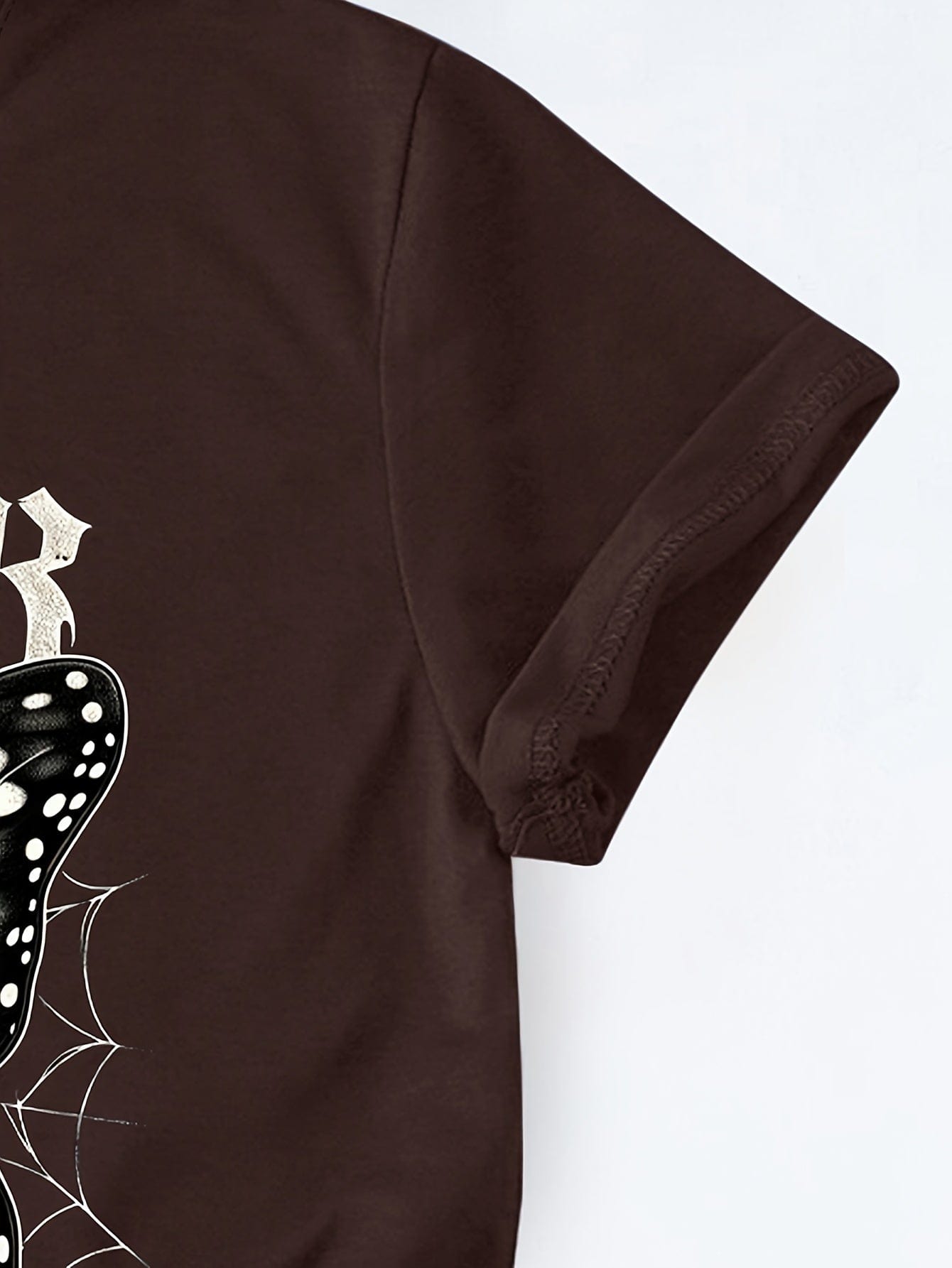 Skull and Butterfly Printed T-shirt for Women's Spring and Summer Fashion