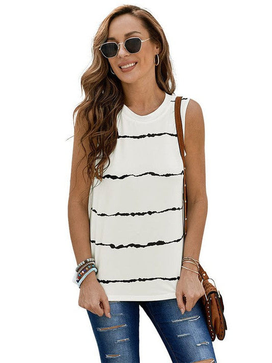 Sleeveless Vest with Contrasting Stitching for Women, Simple and Stylish