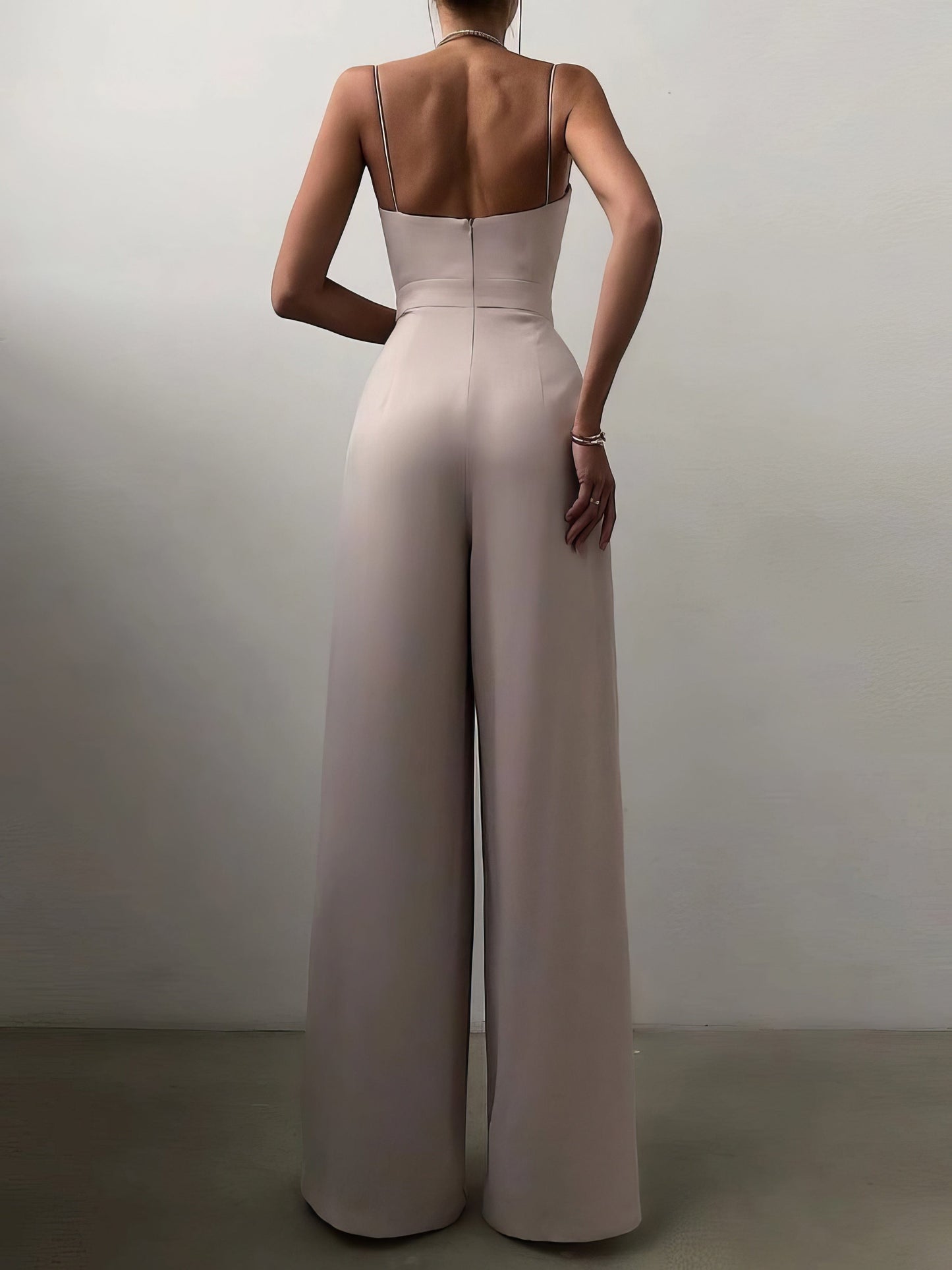 Sling Waist Straight Mopping Minimalist Jumpsuit