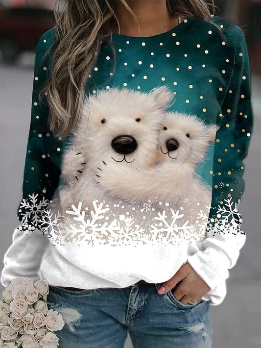 Snowflake Graphic Women's Christmas Sweatshirt Pullover