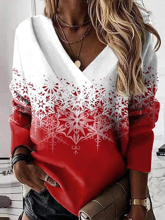 Snowflake Streetwear Christmas Sweatshirt for Women