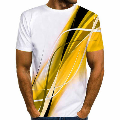 3D Print Men's Graphic Tee in Blue, Purple, Yellow, Orange, and Red - Streetwear Essential