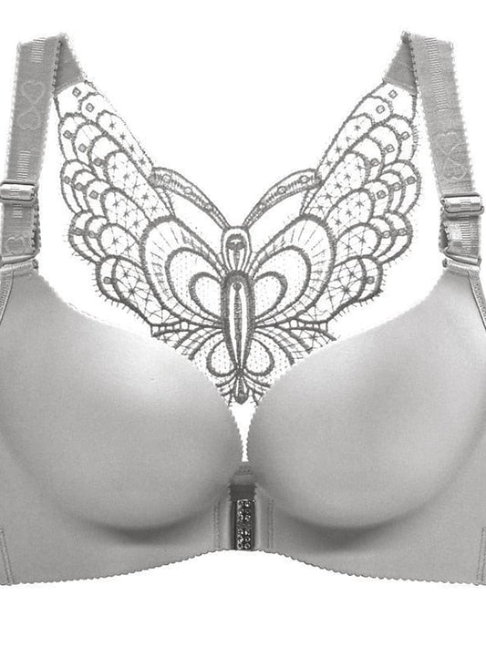 Solid Color Butterfly Push Up Bras for Plus Size Women