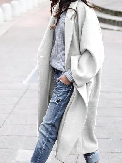 Solid Double-Sided Woolen Mid-Length Coat