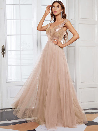 Sophisticated Off-Shoulder Sequin Evening Gown