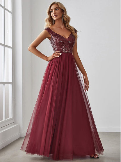 Sophisticated Off-Shoulder Sequin Evening Gown