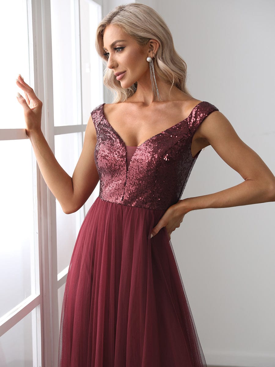 Sophisticated Off-Shoulder Sequin Evening Gown