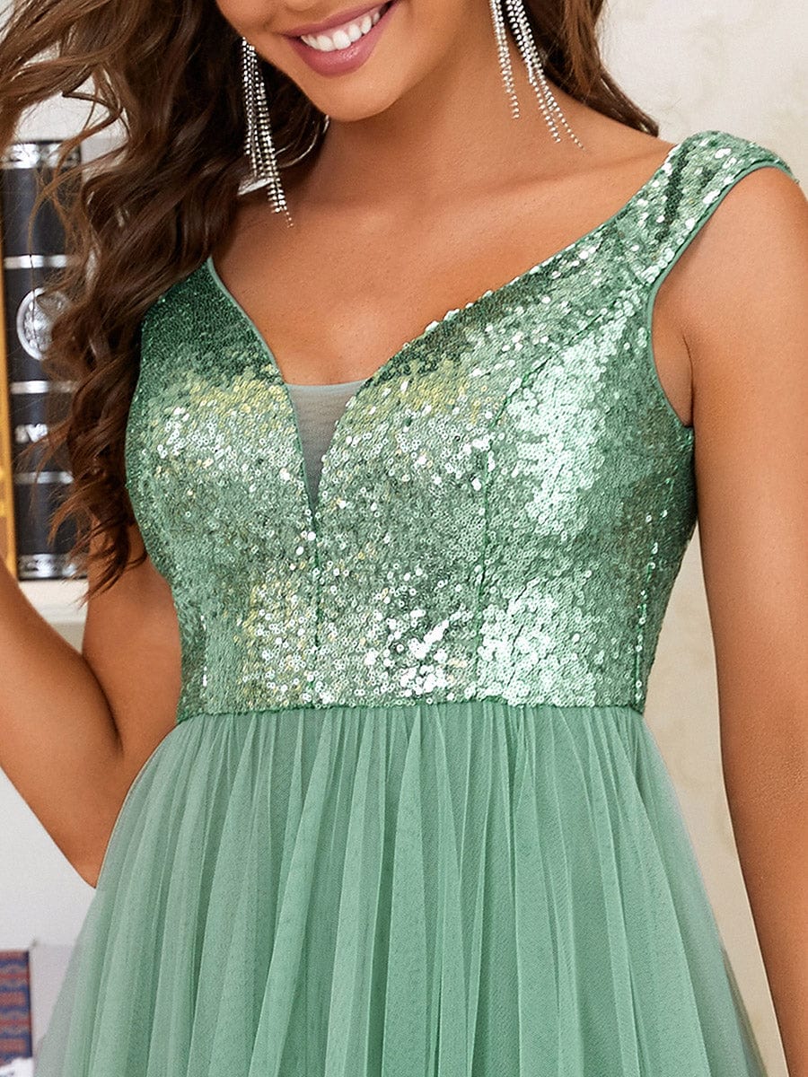 Sophisticated Off-Shoulder Sequin Evening Gown