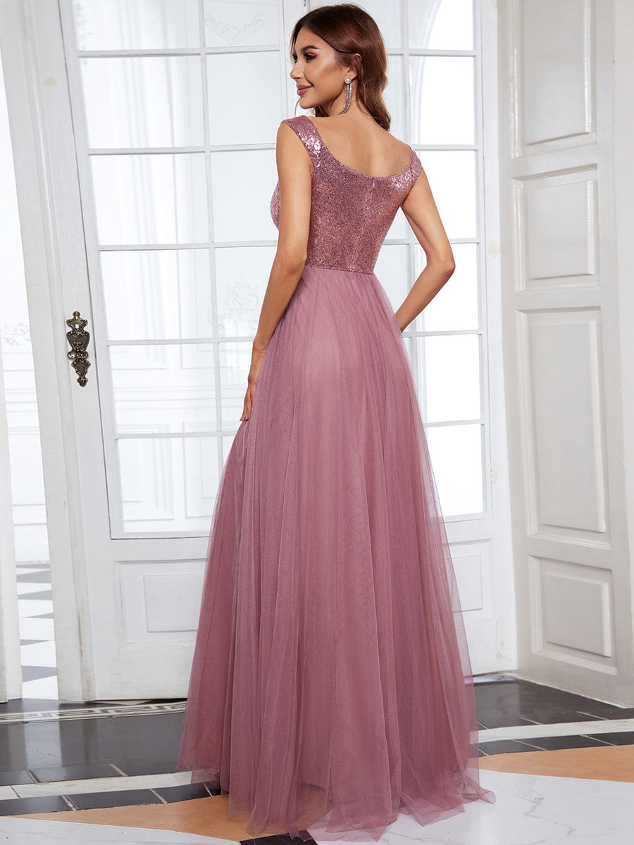 Sophisticated Off-Shoulder Sequin Evening Gown