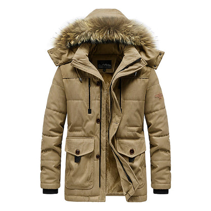 Winter Essential Men's Puffer Parka with Fur Collar