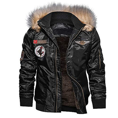 Winter Essentials Men's Faux Leather Jacket - Stylish and Warm Outdoor Business Coat