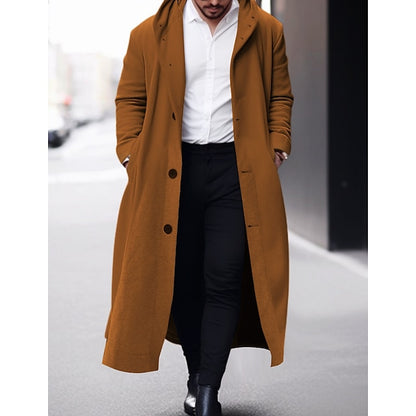 Winter Stylish Men's Hooded Trench Coat - Outdoor Apparel for Fall & Winter