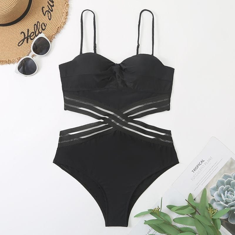 Stylish and Versatile Women's Monokini Swimwear with Wrap Detail