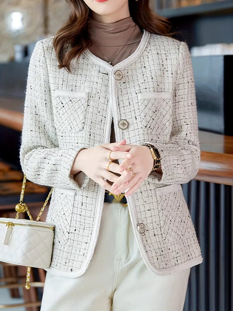 Stylish Long Sleeve Button Front Coat for Women, Ideal for Autumn & Winter