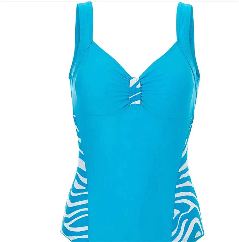 Stylish Zebra Print One Piece Swimsuit for Women with Tummy Control and Open Back