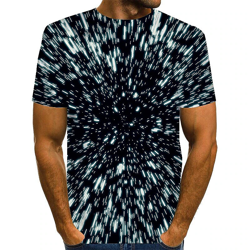 Star Wars Tie Dye Mens 3D Shirt For Party | Black Summer Cotton | Men'S Tee Graphic Optical Illusion Round Neck 3D Print Plus Size Daily Short Sleeve Clothing Apparel Basic