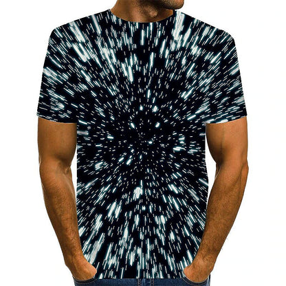 Star Wars Tie Dye Mens 3D Shirt For Party | Black Summer Cotton | Men'S Tee Graphic Optical Illusion Round Neck 3D Print Plus Size Daily Short Sleeve Clothing Apparel Basic