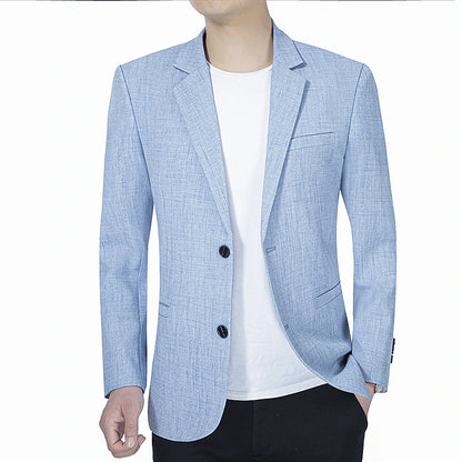 Stylish Men's Sky Blue and Coffee Gray Blazer for Fall and Winter Parties