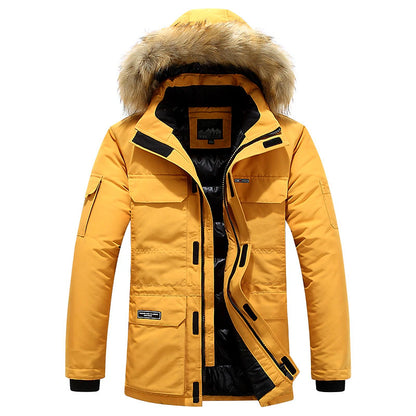 Orange Cream Men's Winter Vest with Windproof Fleece Lining