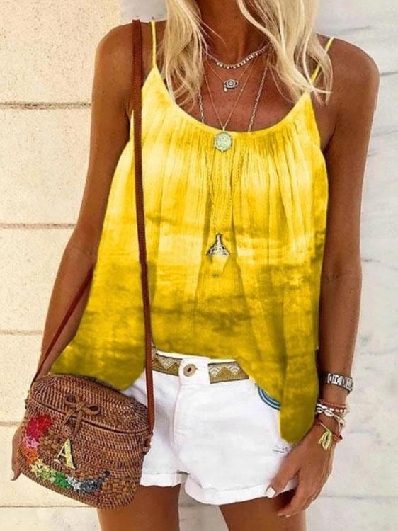 Tie-dyed Loose Pleated Camisole