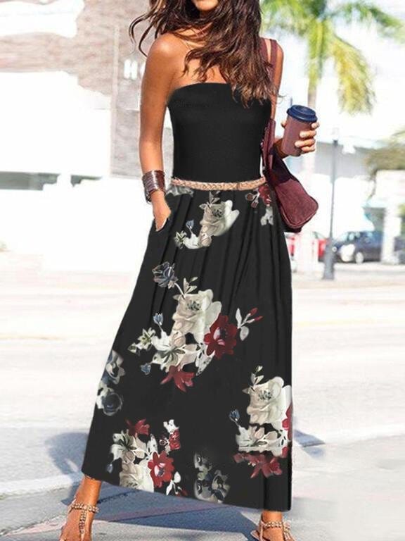 Tube Top Sleeveless Off-the-shoulder Loose Dress