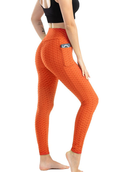 Yoga Leggings for Women: Jacquard Phone Pocket Tummy Control Butt Lift High Waist Gym Wear