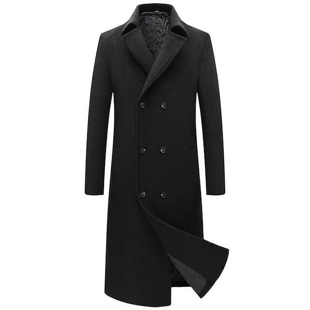 Men's Wool Peacoat with Thermal Lining - Stay Warm and Stylish All Winter