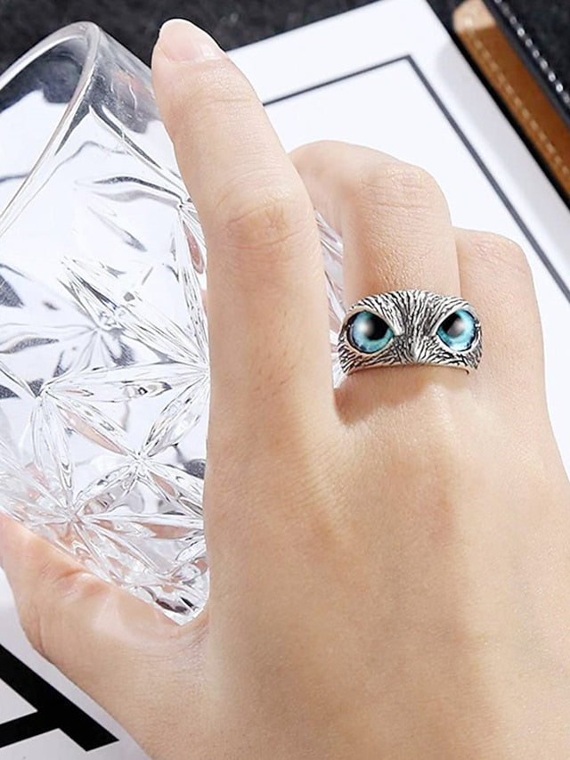 Chic & Modern Women's Blue Green Animal Adjustable Ring