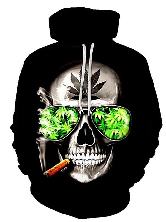 Men's Hoodie Pullover Hoodie Sweatshirt 1 2 3 Black Hooded Skull Casual Daily 3D Print Plus Size Party Casual Clothing Apparel Hoodies Sweatshirts  Long Sleeve