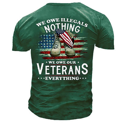Camouflage Mens 3D Shirt For Veterans Day | Purple Autumn Cotton | Men'S Unisex Tee Slogan Shirts Retro Graphic Prints Shoe National Crew Neck Yellow Army Green Navy Blue