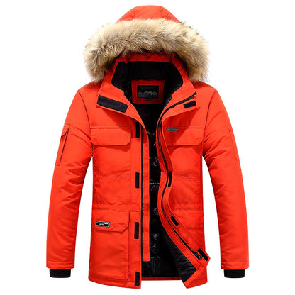 Orange Cream Men's Winter Vest with Windproof Fleece Lining