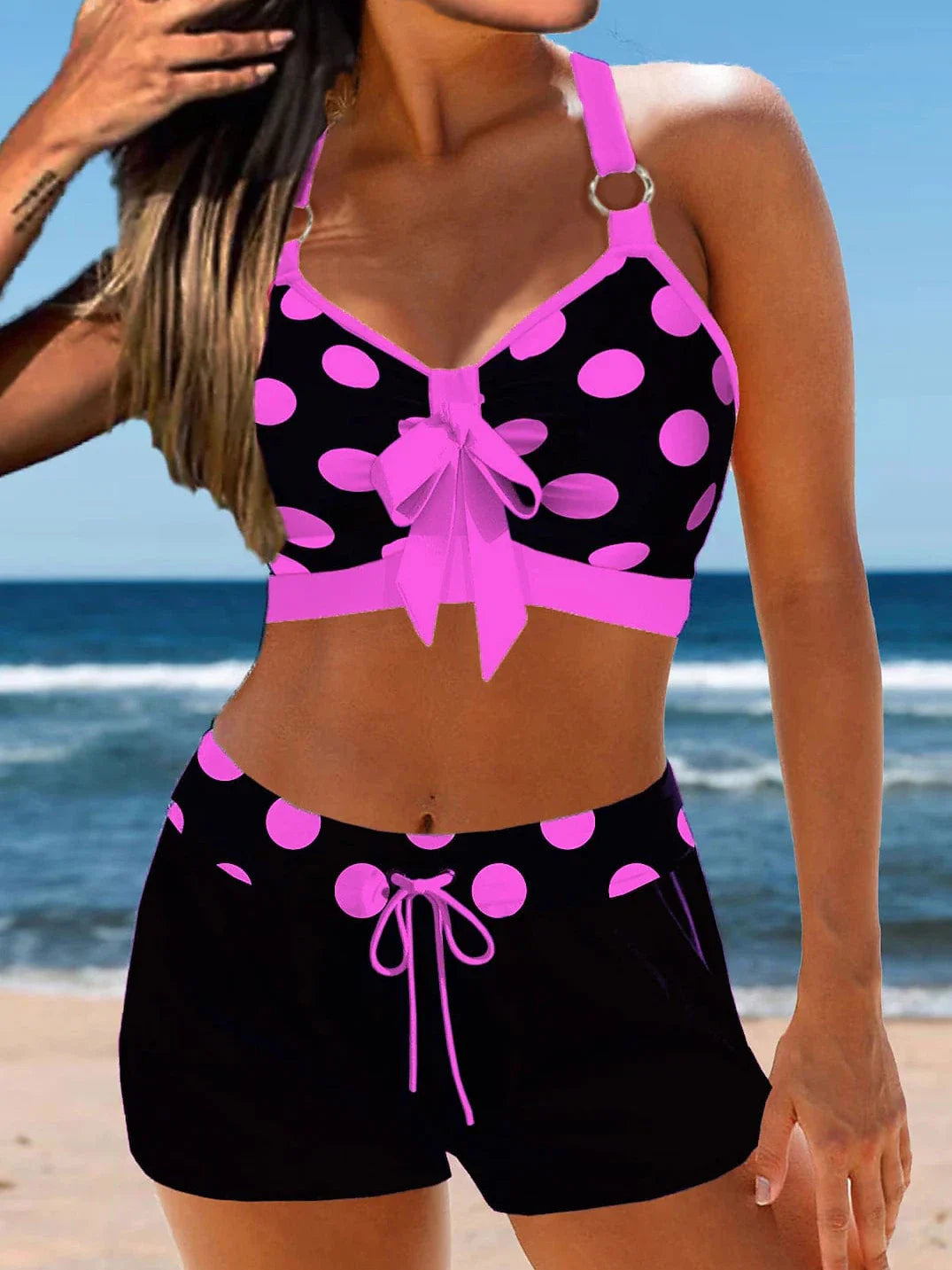 Polka Dot Push-Up Bikini Set for Women