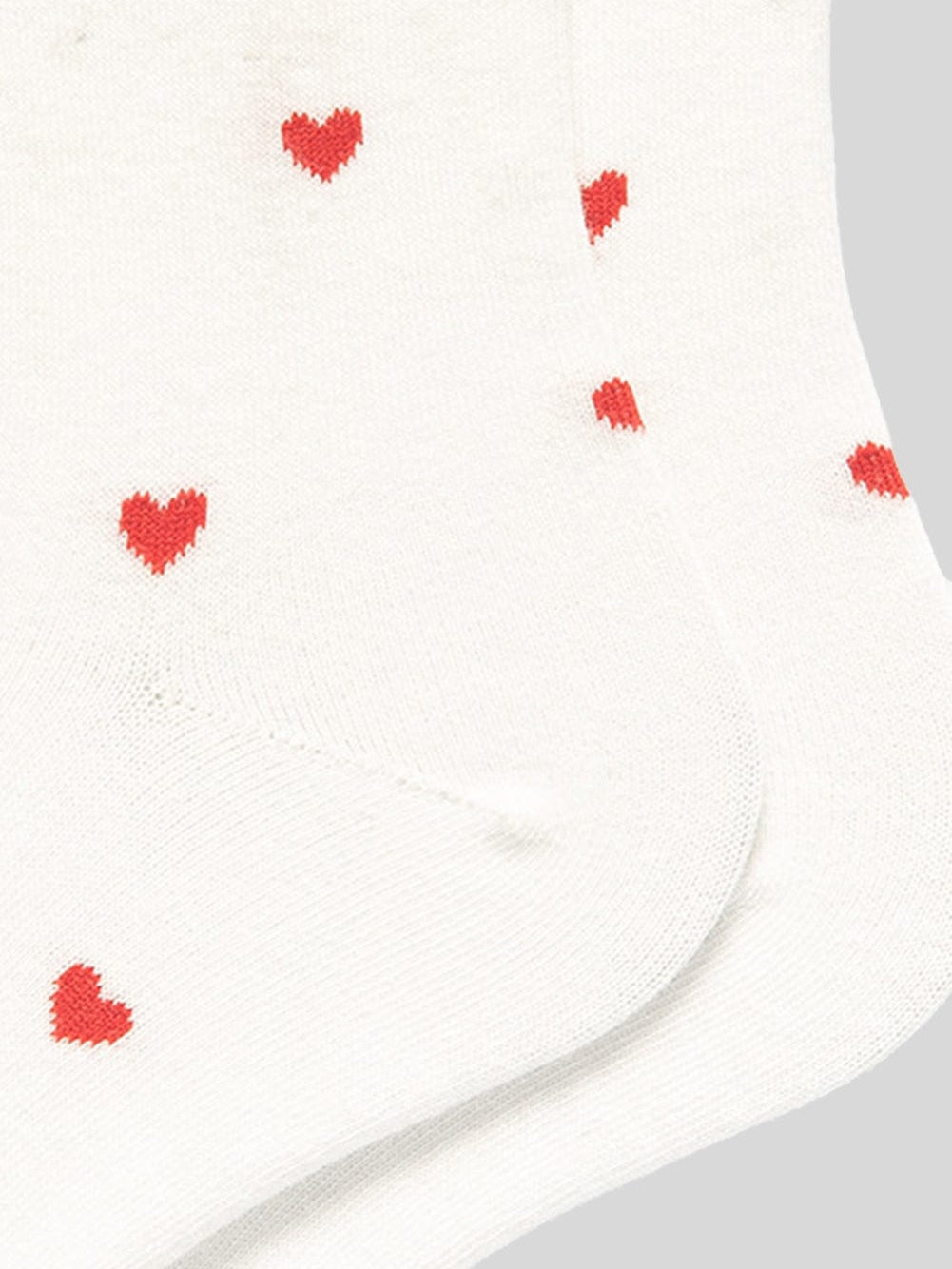 White Valentines Heart Pattern Cotton Socks