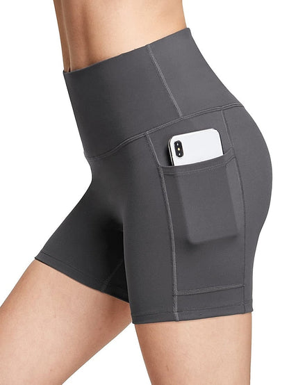 Yoga Shorts for Women with Tummy Control and Side Pockets