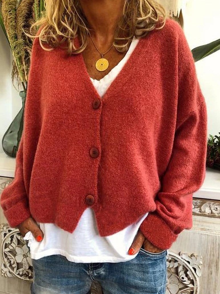 Women's Cardigans Loose Button Sweater Knit Cardigan