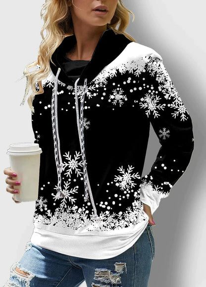 Women's Christmas Snowflake Print Pullover Sweatshirt