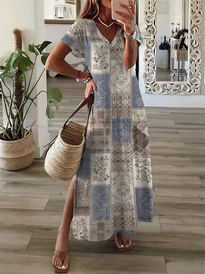 Women's Dresses Casual Printed Short Sleeve Dress