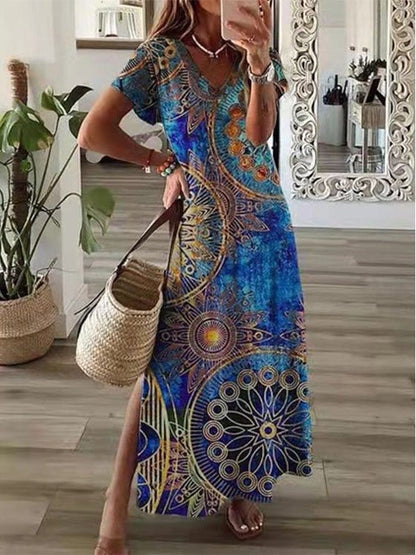 Women's Dresses Casual Printed Short Sleeve Dress