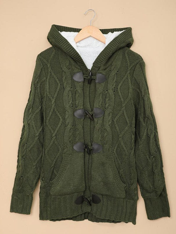 Women's Fleece Hooded Sweater Jacket with Long Sleeve Warmth